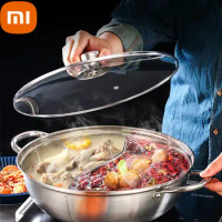 Xiaomi Hot Pot Induction Cooker Chinese Fondue Pan 304 Stainless Steel Hotpot With Lid Gas Stove Cooking Pots For Cookware