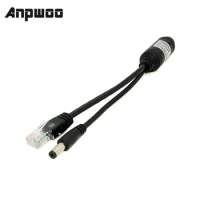 10/100M Waterproof PoE Splitter with IEEE 802.3af Standard &amp; 12V1A Output Power over Ethernet for IP Camera 5.5x2.1mm Connector