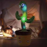 Mainan Music Dancing Cactus Singing Talking Recording Fun Popular Toys Pasti Ori