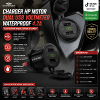 Charger HP Motor Dual USB Voltmeter Waterproof 4.2A