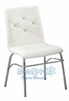 ╭☆雪之屋居家生活館☆╯C98白色皮水鑽餐椅(噴漆)BB383-4#3179B