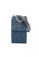 Chanel 二手香奈兒牛仔布19吋手機鏈