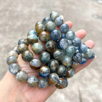 【Paiya 派亞】10mm天然巴西龍鱗藍晶石手串男女款水晶串珠單圈手鏈
