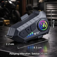 SOMAN Intercom Helm Bluetooth Headset 2 Riders - Komunikasi Lancar, Suara Jernih IH Hitam