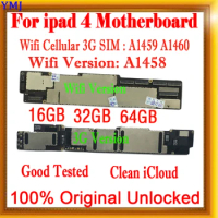 Wifi /3G SIM Version for ipad 4 Motherboard with IOS System,Original for Ipad 4 Mainboard with Clean iCloud Unlocked Plate 16GB