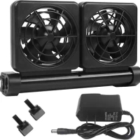 Aquarium Chiller Fish Tank Cooling Fan System for Salt Fresh Water 2 Variable Speed Wide Angle Adjustable