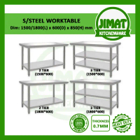 150CM(5FT)/180CM(6FT) X 60CM(2FT)/75CM(2.5FT) Stainless Steel Kitchen Worktable / Meja / Working Tab