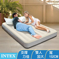 INTEX 新型氣柱-雙人植絨充氣床墊-寬152cm(64103)