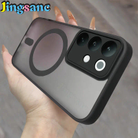 เคสโทรศัพท์แม่เหล็กรุ่นใหม่ Jingsan สำหรับ Realme C85 5G เคสกันกระแทกทรงหมอนอิง พื้นผิวเรียบด้านสีดำ
