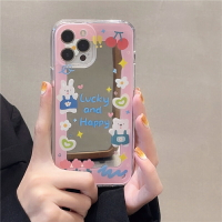手機殼 ● 粉色小熊補妝鏡適用iphone13pro max蘋果12手機殼xs鏡麵11女8plus