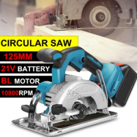 10800RPM 125mm Brushless Electric Circular Saw Cordless Electric Wood Cutter Woodworking Power Tools for Makita 18V Battery