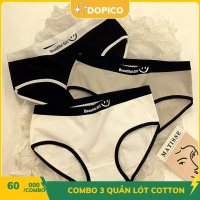 Combo 3 quần lót nữ thun cotton đáy lót cotton chắc chắn - COMBO 3 quần chip nữ họa tiết basic thể t