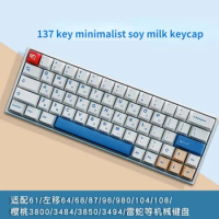 139-key Soy Milk Theme PBT DYE-SUB Keycap Cherry Profile Keycaps For Mechanical Keyboard 61 64 87 96 104 108 980 Layout Keycaps