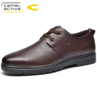 Camel Active New Luxury Genuine Leather Lace Up Men's Dress Shoes Formal Party Office Man Brown Black Oxfords Rubber Sole