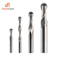 Dreanique 1pc Carbide Ball Nose End Milling Cutter 2 Flutes R0.5-R4.0 End Mill Router Bit for wood and aluminium CNC