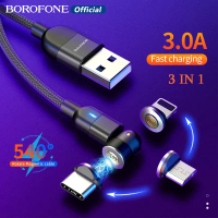 Borofone BCC 3 In 1 Magnic Quick charger USB 3A Cable Fast Charging Type C /Lightning /Micro Cable 5