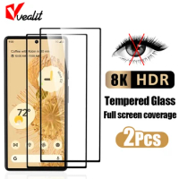 2Pcs Full Coverage Tempered Glass For Google Pixel 8 Pro 7a 6a 5a 4a 3a Screen Protector For Google Pixel Fold 7 6 5 4 XL Glass