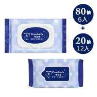 奇哥 淨勁寧-銀離子抗菌柔濕巾 80抽6包 + 20抽12包