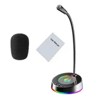 Computer Microphone Clear Sound Quality Plug Play PC Microphone Professional USB 3.5mm Condenser Microphone