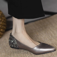 Women’s Pointed-Toe Flat Single Shoes, 2025 Spring New Arrival – Low-Cut Slip-On Boat Shoes, Versati
