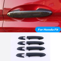 Untuk Honda Fit Jazz 2014 2015 2016 2017 2018 2019 2020 Serat Karbon Krom Pintu Samping Mobil Penutup Stiker Aksesori Gaya