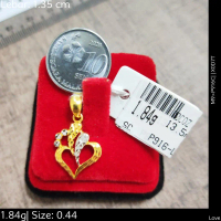 Emas 916,Loket Love Tm Mn Q3 1.35cm Design:7156<X0D7T>P916C(M9)-Size: 0.44cm