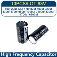 2-10PCS 63V Aluminum Electrolytic Capacitor 10uf 22uf 33uf 47uf 82uf 100uf 220uf 330uf 470uf 680uf 1