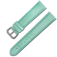 Watchband /各品牌通用柔軟簡約質感車線牛皮錶帶- 薄荷綠色