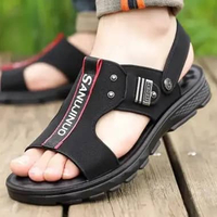 Sandal Pria Kulit Impor Slip On Trendy Terbaru Model 2025 Model Casual terlaris Sepatu 38 Hitam