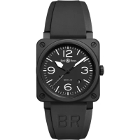 【Bell&Ross】黑色啞光陶瓷機械腕錶(BR03A-BL-CE/SRB)