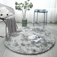 【CS22】北歐紮染漸變圓形地毯吊籃椅客廳地墊(漸變灰80x80)