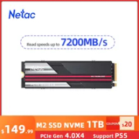 Netac SSD M.2 Nvme 1tb 2tb 4tb M.2 NVME SSD PCIE 4.0 M2 NVME 2280 Internal Solid State Hard Drives Disk for Desktop PS5