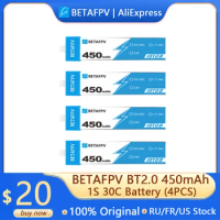 BETAFPV 4pcs BT2.0 450mAh 1S Battery 4.35V for Cetus Pro/Cetus X Kit FPV Drones Battery Charger DroneAccessories
