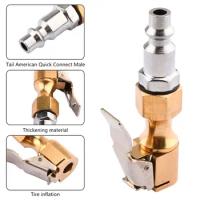 Car Tire Air Chuck Inflator Pump Valve Connector Clip-on Adapter Car Brass Tyre Wheel Valve For Inflatable Pump