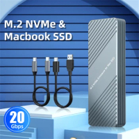 SSD NVMe M2 Case USB-C 3.2 M.2 Nvme SSD 12+16 PIN for Apple Mac/iMac/MacBook Pro/Air 2013 to 2016 External Storage SSD Enclosure