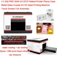 LY A32-PRO 3040 UV DTG Flatbed Printer Phone Case Metal Glass Crystal UV A3 Inkjet Printing Machine Touch Screen Full Automatic