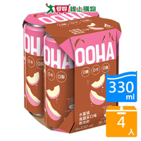 OOHA氣泡飲水蜜桃烏龍茶330ML x4入【愛買】