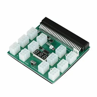 LED Display PCIE 12V 64 Pin to 12x 6 Pin Power Supply Server Adapter Board for HP 1200W 750W PSU Server GPU BTC Mining