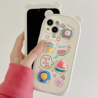 【JC Collection】可愛立體卡通冰淇淋造型手機背蓋適用於IPhone13&amp;14&amp;13pro&amp;14pro(米色)