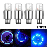 24PCS Car Wheel LED Light Motocycle Bike Light Tire Valve Cap Decorative Lantern Tire Valve Cap Flash Spoke Strobe Neon Lamp