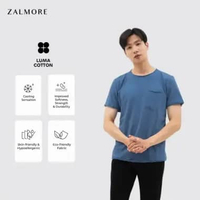 Zalmore Unfinished T-Shirt Premium LUMA Cotton - Kaos Pria Lembut Ringan Sejuk Anti Nerawang White M