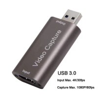 USB Audio Video Capture Card 4K 1080P HDMI-compatible USB3.0 for PS4 Games DVD Camcorder Camera Recording Live Streaming