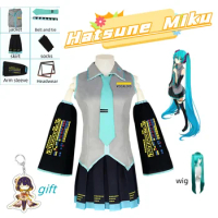 Anime Hatsune Miku Cosplay Costume Wig Headwear Props Full Set Accessories Halloween Outfit For Hatsune Miku Cosplay