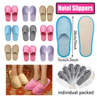 10-120Pairs Wedding Slippers Guests Disposable Slippers for Guests Customized Hotel Slipper Linen Spa Slippers Household Slipper