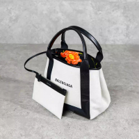 BALENCIAGA Tas BALENCIAGA CABAS BEIGE BLACK SHOULDER BAG SMALL 100% ORIGINAL