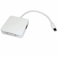 Mini Displayport to DP/VGA/DVI 三合一視訊傳輸轉接線(白)