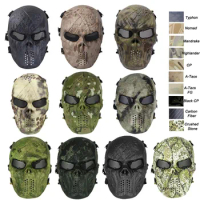 Outdoor Airsoft Shooting Face Protection Gear Tactical Airsoft Camouflage Skull Mask