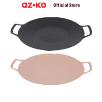 AZKO Culinart 33 cm Wajan Panggangan Datar Grill Pan Teflon Panggang Anti Lengket Peralatan Masak Pe