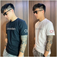 美國百分百【美國真品】Calvin Klein T恤 CK 短袖 T-shirt 大logo 短袖 男 黑白 CD66