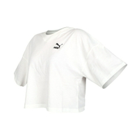 PUMA 女寬鬆V領短版短袖T恤(上衣 休閒 歐規「53805202」≡排汗專家≡